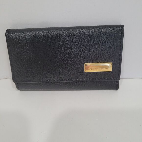 Givenchy Retro Wallet Key Case 6 Hooks Holder Black Trifold Leather Small Logo - Picture 1 of 10